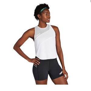 HOKA white race tank